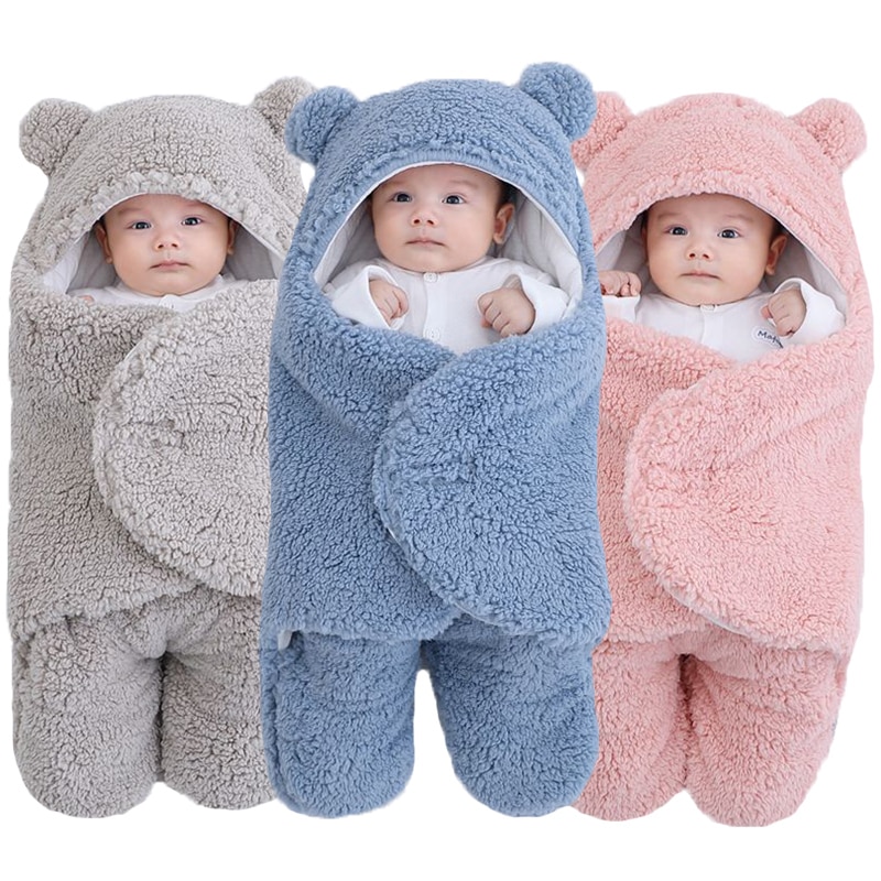 H7cac23912a4b4d048928a384d53005240.jpg 3pcs Multicolor Soft Newborn Baby Blankets - Image 1